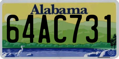 AL license plate 64AC731