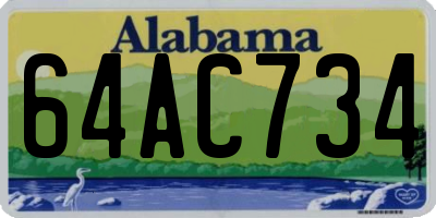 AL license plate 64AC734