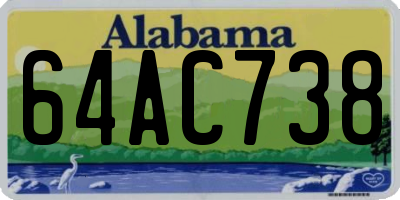 AL license plate 64AC738