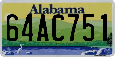 AL license plate 64AC751