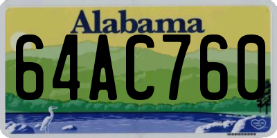 AL license plate 64AC760