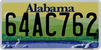 AL license plate 64AC762