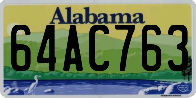 AL license plate 64AC763