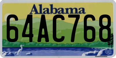 AL license plate 64AC768