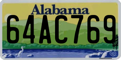 AL license plate 64AC769