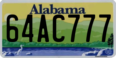 AL license plate 64AC777