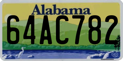 AL license plate 64AC782