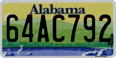 AL license plate 64AC792