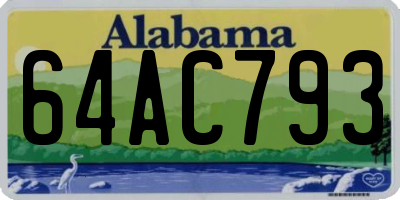 AL license plate 64AC793