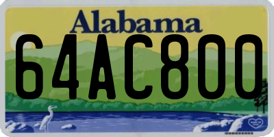 AL license plate 64AC800