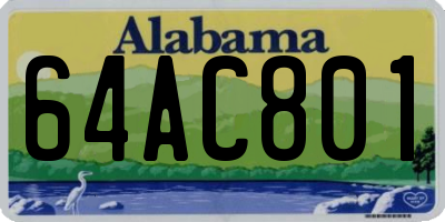 AL license plate 64AC801