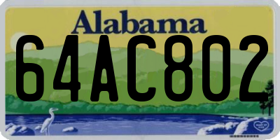 AL license plate 64AC802
