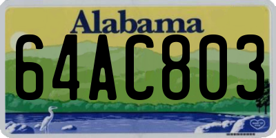 AL license plate 64AC803