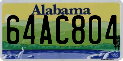 AL license plate 64AC804