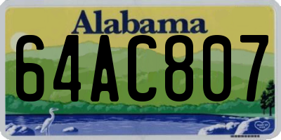 AL license plate 64AC807