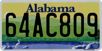 AL license plate 64AC809