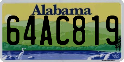 AL license plate 64AC819