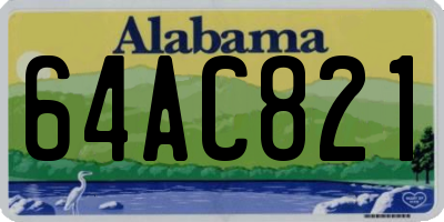 AL license plate 64AC821