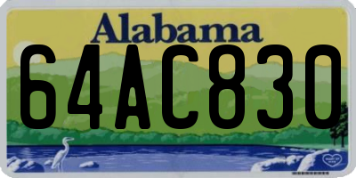 AL license plate 64AC830