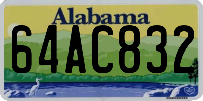 AL license plate 64AC832