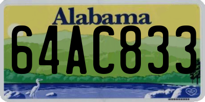 AL license plate 64AC833