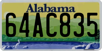 AL license plate 64AC835