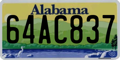AL license plate 64AC837