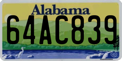 AL license plate 64AC839