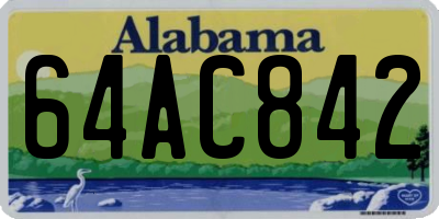 AL license plate 64AC842