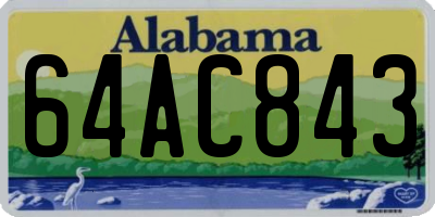 AL license plate 64AC843