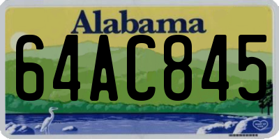 AL license plate 64AC845