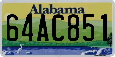 AL license plate 64AC851