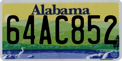 AL license plate 64AC852