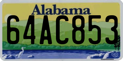AL license plate 64AC853