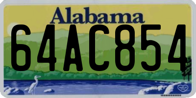AL license plate 64AC854