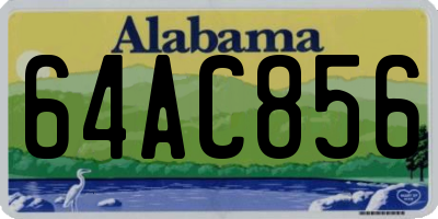 AL license plate 64AC856