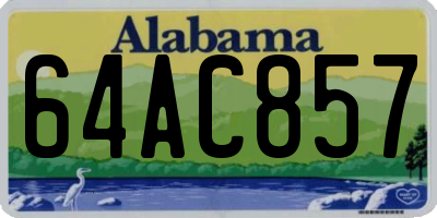 AL license plate 64AC857