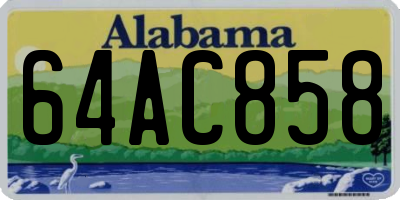 AL license plate 64AC858