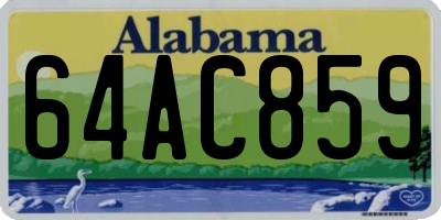 AL license plate 64AC859