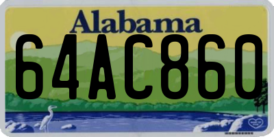AL license plate 64AC860