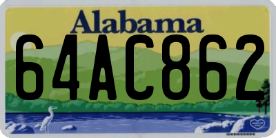 AL license plate 64AC862