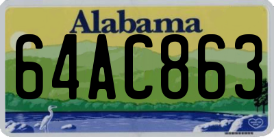 AL license plate 64AC863