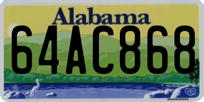 AL license plate 64AC868