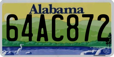 AL license plate 64AC872