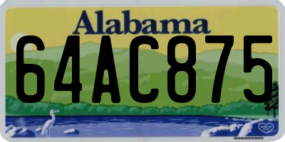 AL license plate 64AC875