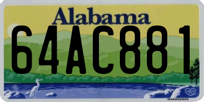 AL license plate 64AC881
