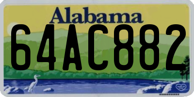 AL license plate 64AC882