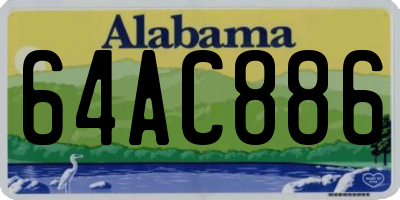 AL license plate 64AC886
