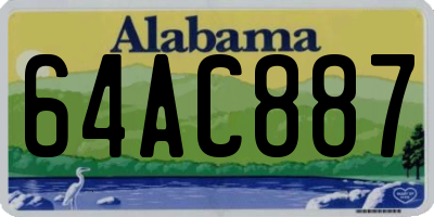 AL license plate 64AC887