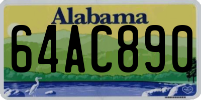AL license plate 64AC890